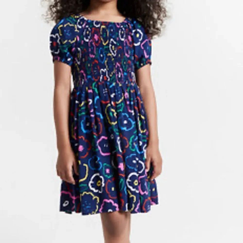Epic Threads Girls Floral Print Smocked Dress(Size Large 14-16 yrs)